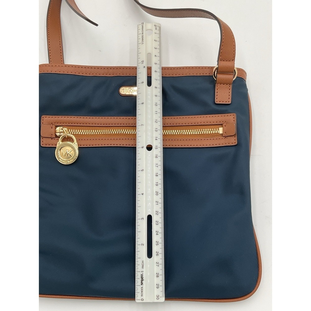 Michael Kors Navy Nylon Crossbody Bag & Navy Leather Wallet Set Gold Tone - Picture 8 of 16